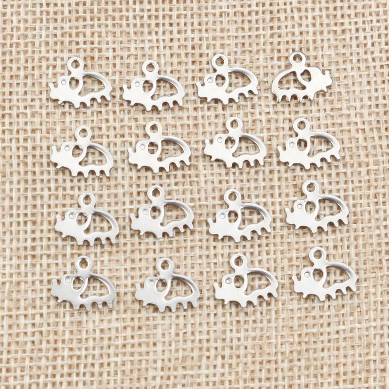 50pcs Small Elephant Butterfly Charms Pendant Stainless Steel DIY Jewelry Making Accessories Findings for Earrings Bracelet
