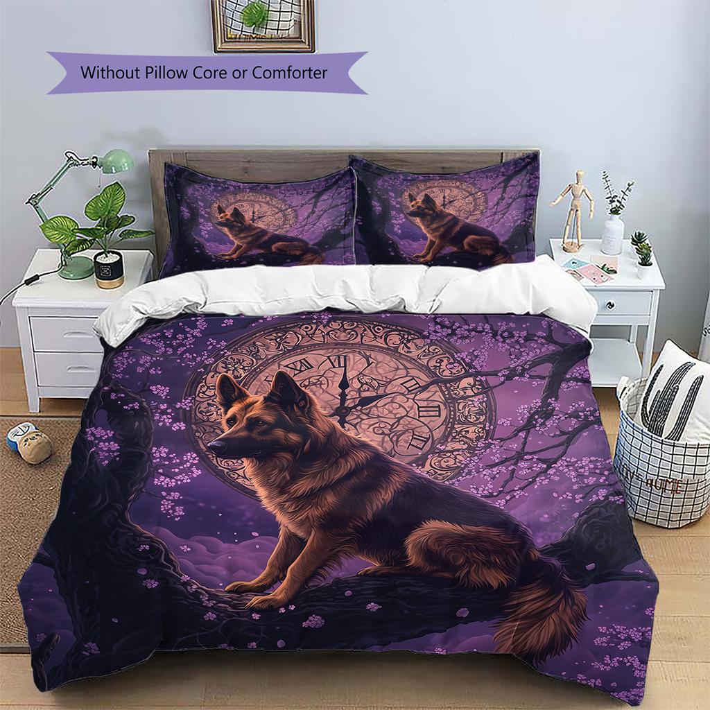 German Shepherd Pattern Bedding Home Decoration Birthday Gift (1 * duvet cover + 2 * pillowcase, without core)
