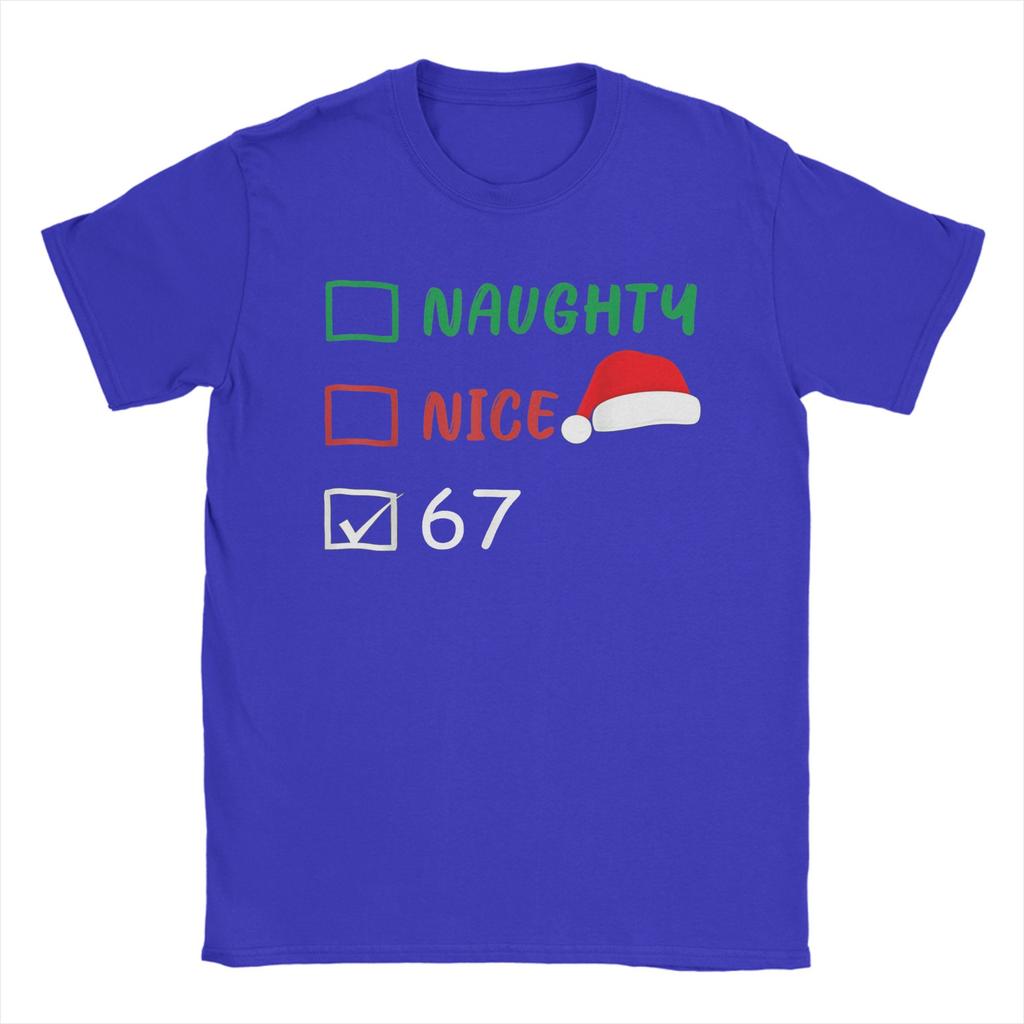Weihnachten Nett Unartig 67 Meme Baumwoll T-Shirt für Männer Strand Vintage T-Shirts O-Ausschnitt Harajuku T-Shirt Übergröße Design Tops
