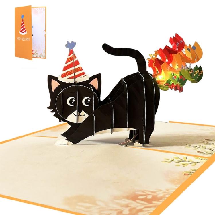

Unique and Interactive Rainbow Cat Birthday Card Music and Lights Included 1