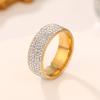 Vintage Retro Style Steel Ring for Women 5 Row Clear Crystal Jewelry Fashion Stainless Steel Engagement Wedding Rings