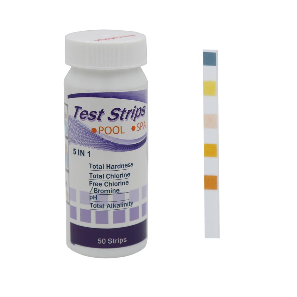 50pcs 6 In 1 Chlorine PH Test Strips Swimming Pool Spa Water Test Paper Hardness Chlorine Alkalinity PH Cyanuric Bromine Detect