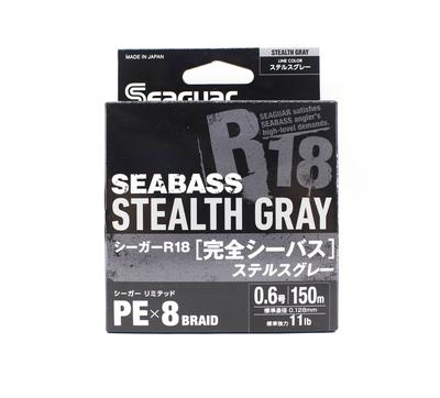 Seaguar Сібас PE Line R18 150 м, розмір 0,6 11 фунтів Stealth Grey (8238)