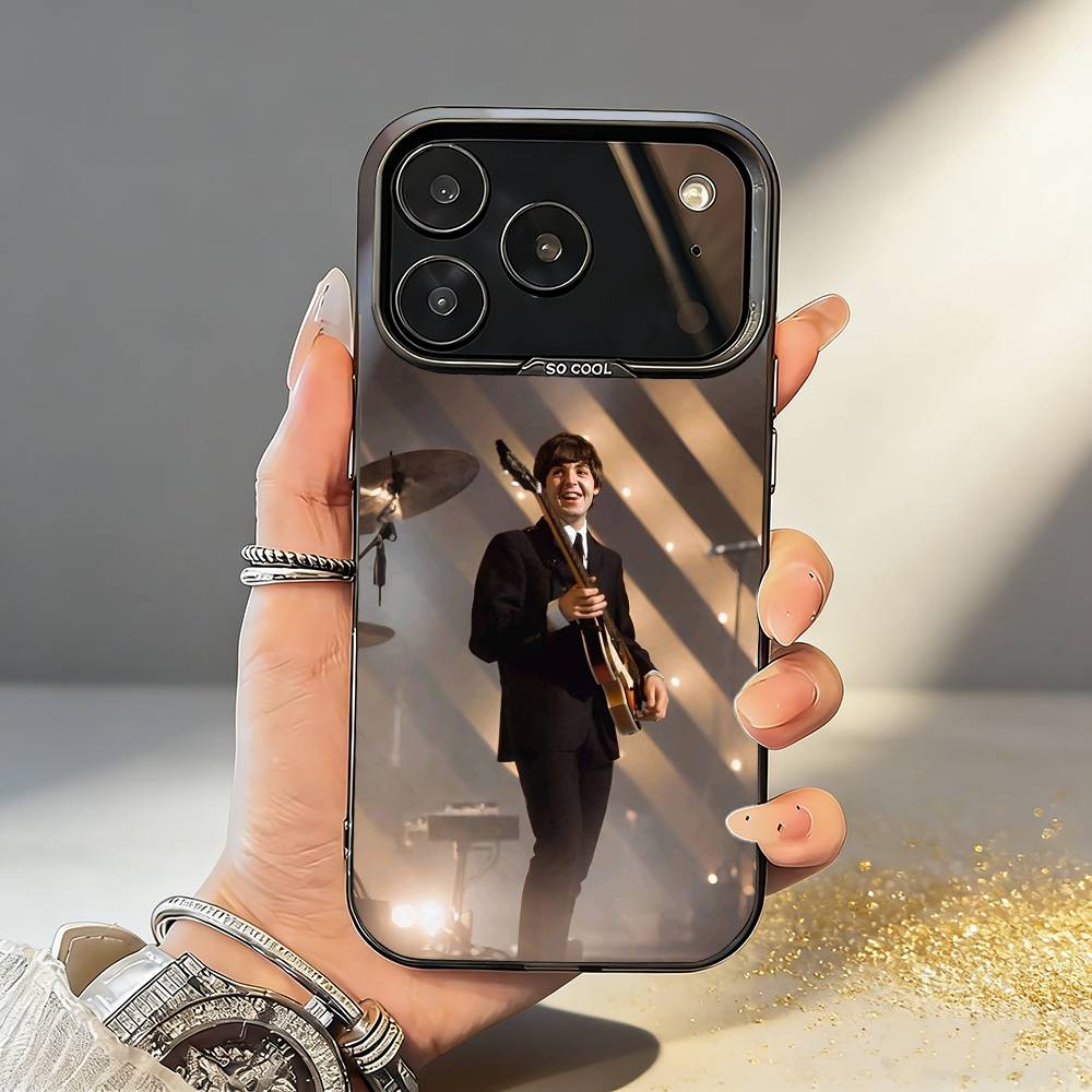 Singer P-Pau-M-McCartney Phone Case For iPhone17 16 15 14 13 12 Pro Max Grey Black Matte Laser Metallic Aurora Funda