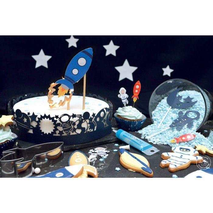 8 bougies d'anniversaire espace et galaxie