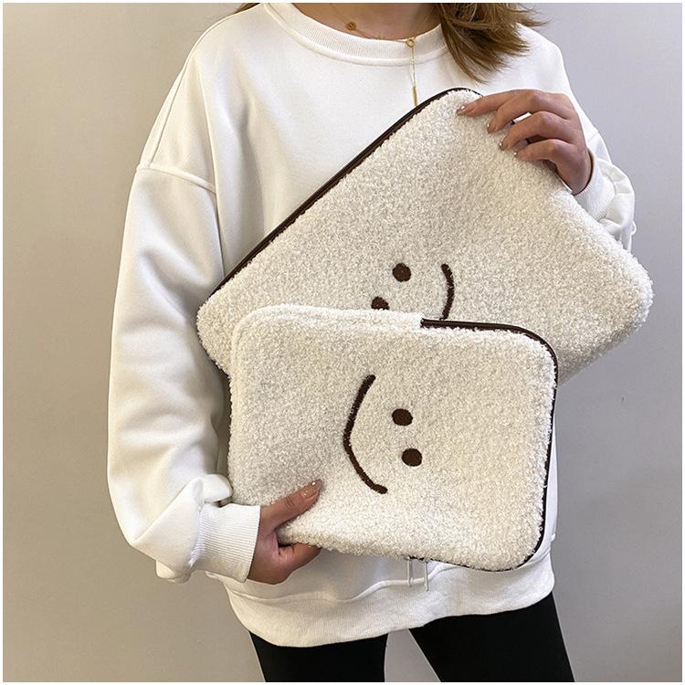 Housse de protection mignonne pour tablette pour Ipad 9.7 10.2 10.5 Air4 5 10.9 11 pouces 7/8/9ème Macbook Air13.3 13.6 Pro14 Dell HP Asus Housse pour ordinateur portable ipad9.7-11inch blanc