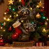 Cheeky Raccoon Christmas Ornaments Acrylic Hanging Decor with Humorous Sayings Playful Holiday Tree Decorations