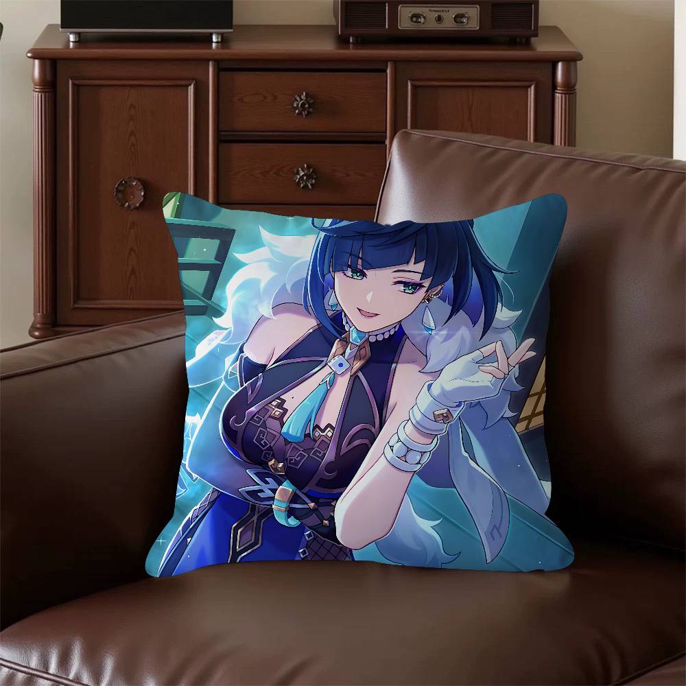 

Yelan Anime 45*45cm Cushion Cover Pillow Cover Decor Pillowcase Home Pillowcase For Couch Pillow 16x16Inch