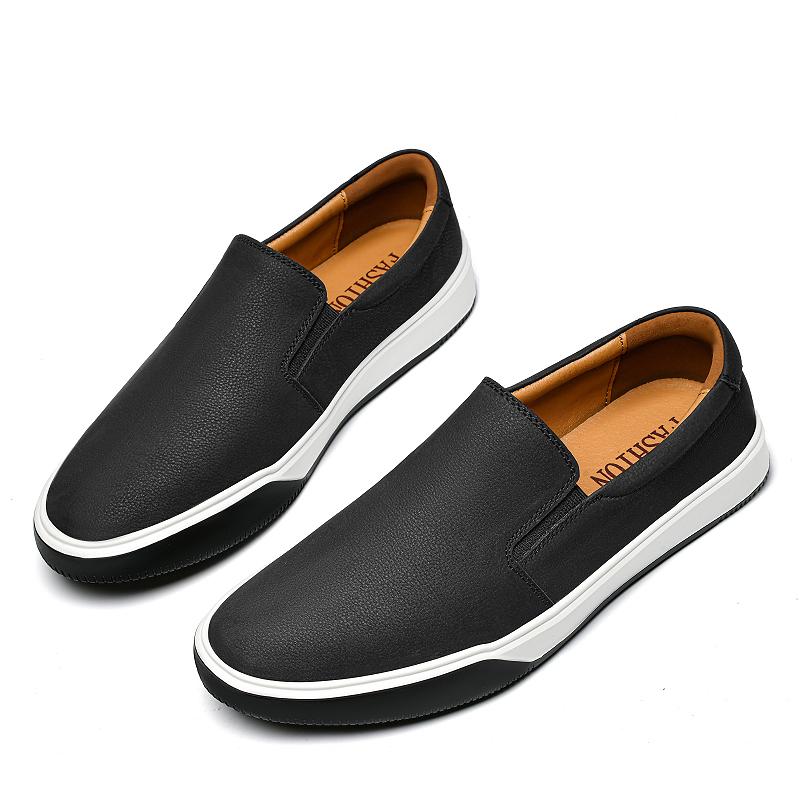 Fashion Genuine leather men's loafers Minimalist comfortable high-quality style Work and office Trendy youth shoes Fashion hot selling