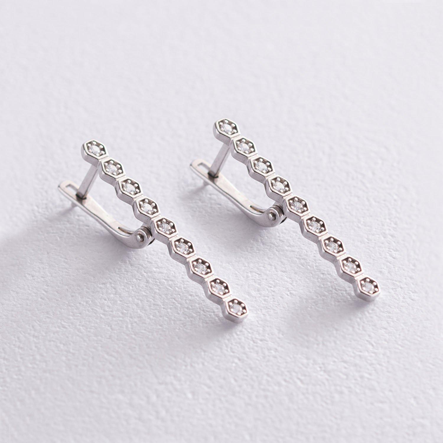 

Срібні сережки з фіанітами Oniks срібний