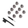 10pcs Black Silicone Double Layer Closed Domes Ear Tips with Cleaning Brush for Resound Sound Aid