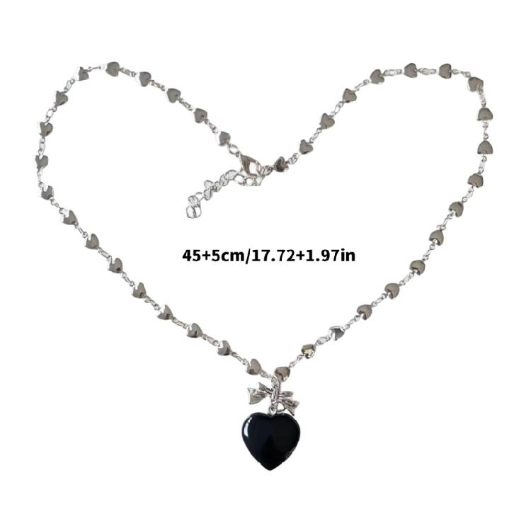 Elegant Heart Necklace Polished Alloy Jewelry Versatile Elegant Clavicle Chain Accessory For Dates Event Presents