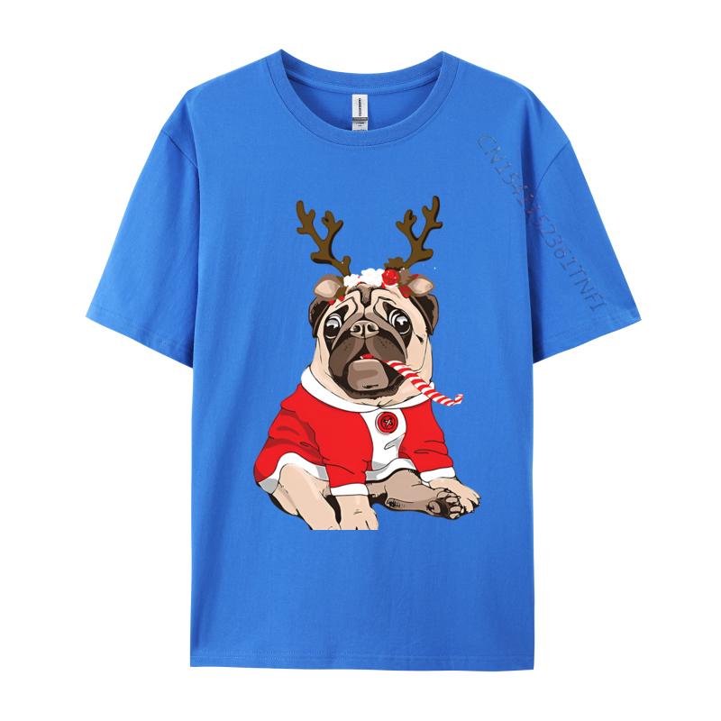 Graphic T Shirts Men Pug Deer Pug Lovers Reindeer Christmas Tshirt Soft Breathable Cotton Tops Tee 3xl Men Clothing