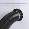 Household Accessories ABS Wall Flange Connector Round Black Exhaust Pipe Connector Air Pipe Joint Ventilation Pipe