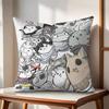 The BBattle Cats Cushion Cover Natural Linen Organic Fabric DoubleSided Printing Couch Pillow Covers Home Decor