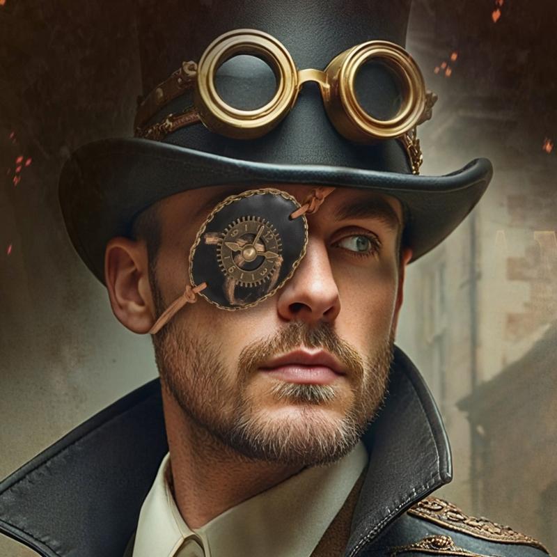Steampunk Pirate Eye Patches Adjustable Reusable Eye Cover Pirate Costume Accessories Decorative Single Eye Patches