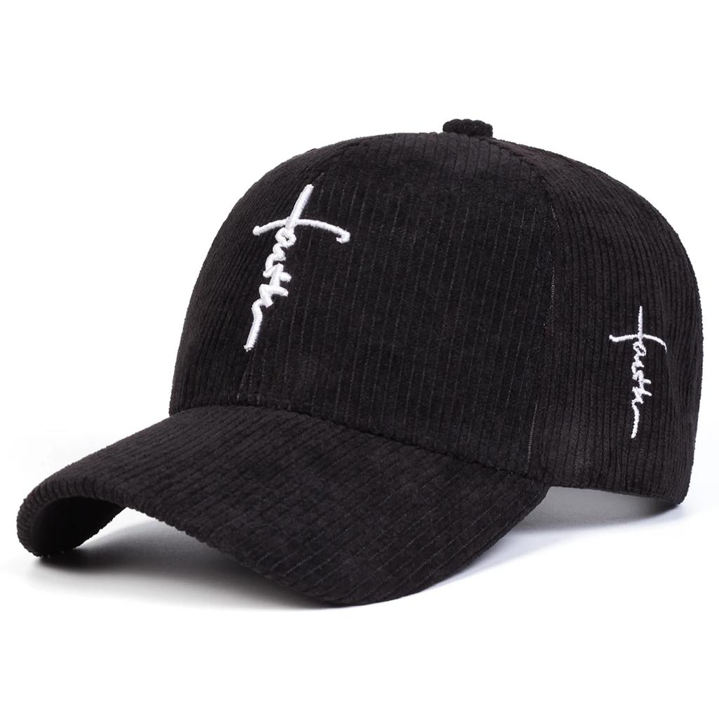 Baseball Corduroy Stitching Embroidered Cross Lettering Alphabet Neutral Gender Women  Men For Caps Spring And Autumn Outdoor Adjustable Casual