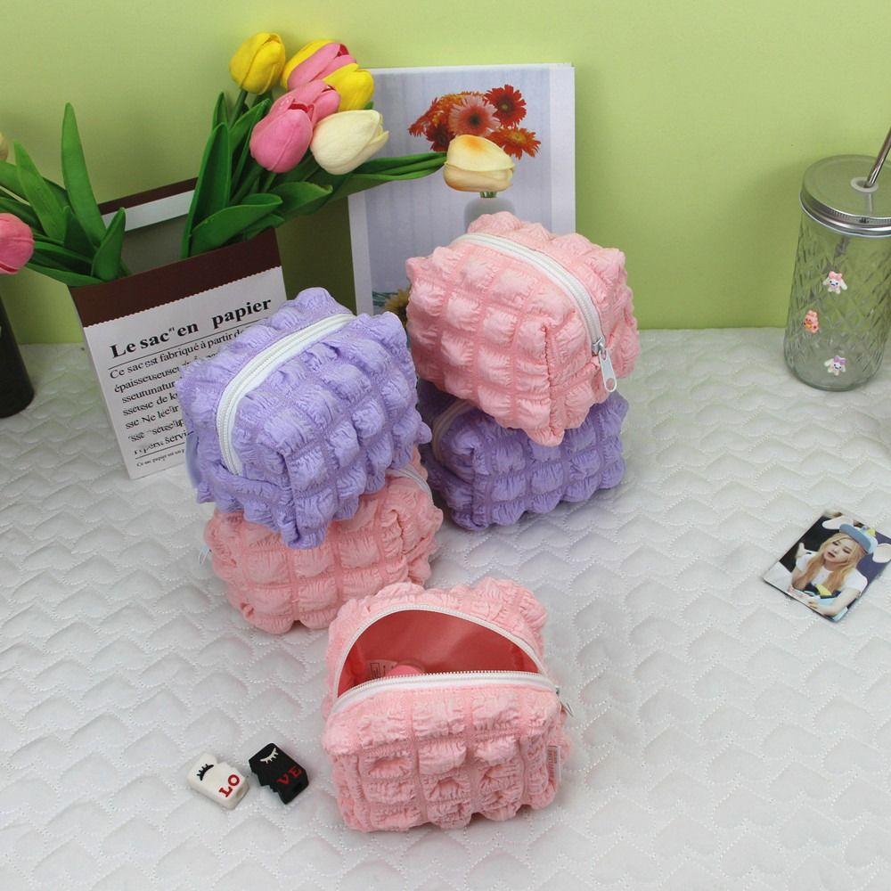 

Multifunction Data Cable Storage Bag Wrinkle Coin Purse Creative Cosmetic Bag Unisex