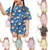 Kids Casual Short Sleeve Top and Shorts Set Animal Print Two Piece Outfit Comfortable Lightweight Soft Fabric Summer Wear
