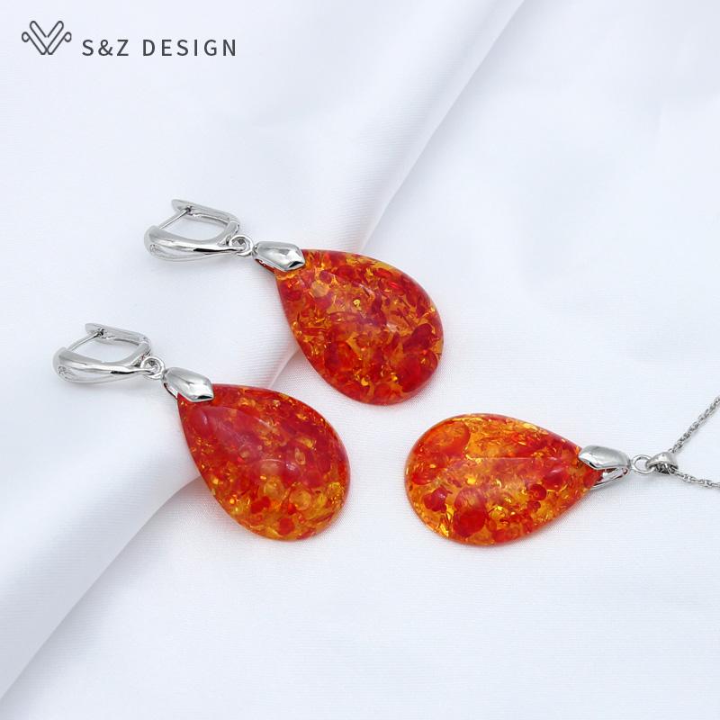 

Модные висячие серьги с большими каплями воды, комплекты ювелирных изделий для женщин, индивидуальные вечерние ювелирные изделия, кулон, ожерелье