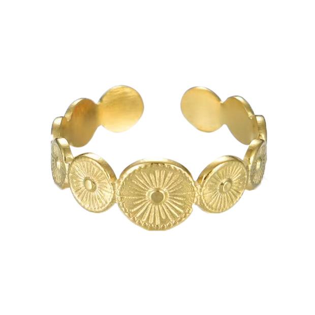 

Французское ретро кольцо C-образной формы из нержавеющей стали 18 карат с не тускнеющим дизайном с бриллиантовой инкрустацией