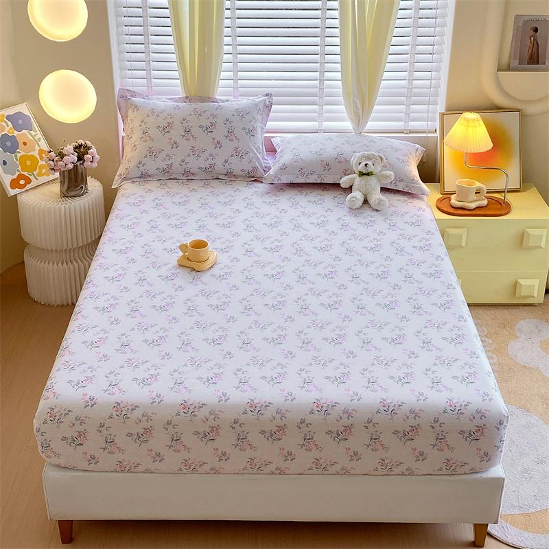 100% Cotton Fitted Sheet Soft Bed Cover Home Elastic Bedsheets Adults Kids Bed Linen Sabanas Para Cama (No Pillowcase)