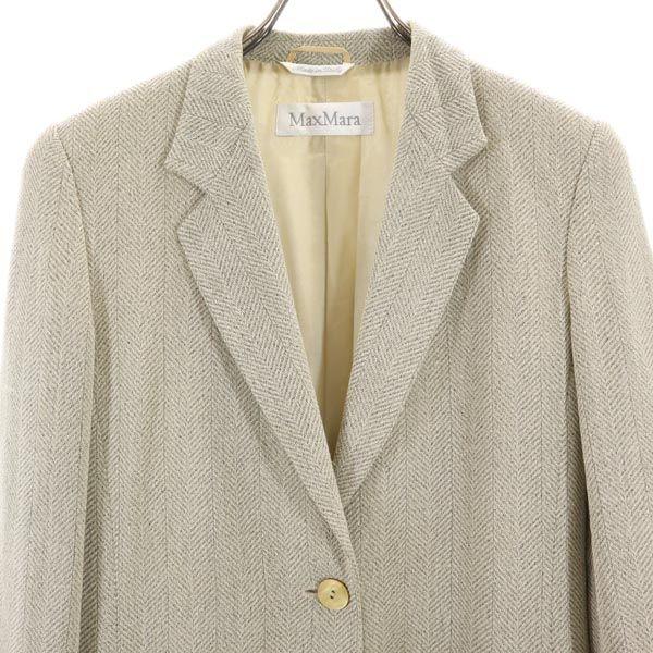 MAX MARA Made in Italy wool and silk blend Herringbone Pattern tailored jacket Women Used