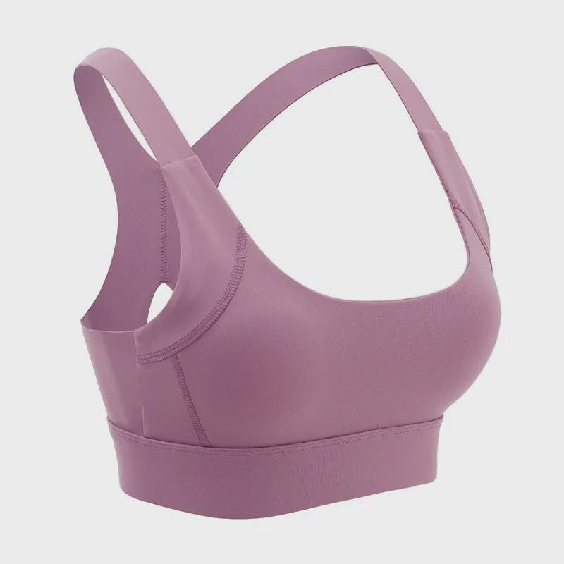 Women's Seamless Sports Bra with Chest Pad: Anti-Sag, Shockproof, Gathered Design for Running & Fitness