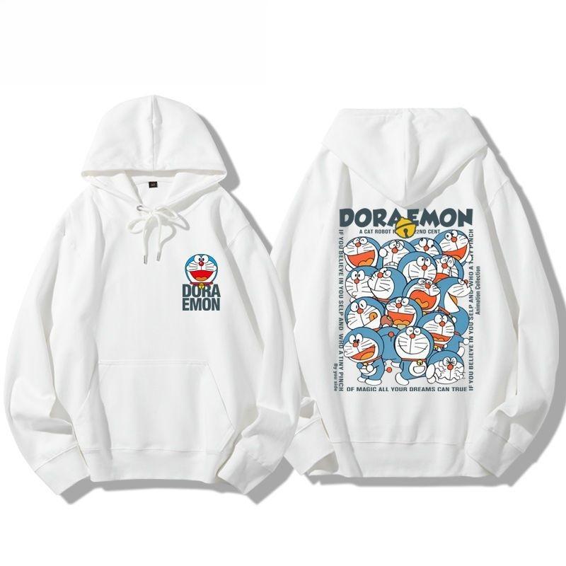 Cartoon Doraemon and Doraemon Co-branded Hoodies, Japanese-style Pure Cotton Printed Hoodies for Both Men and Women S