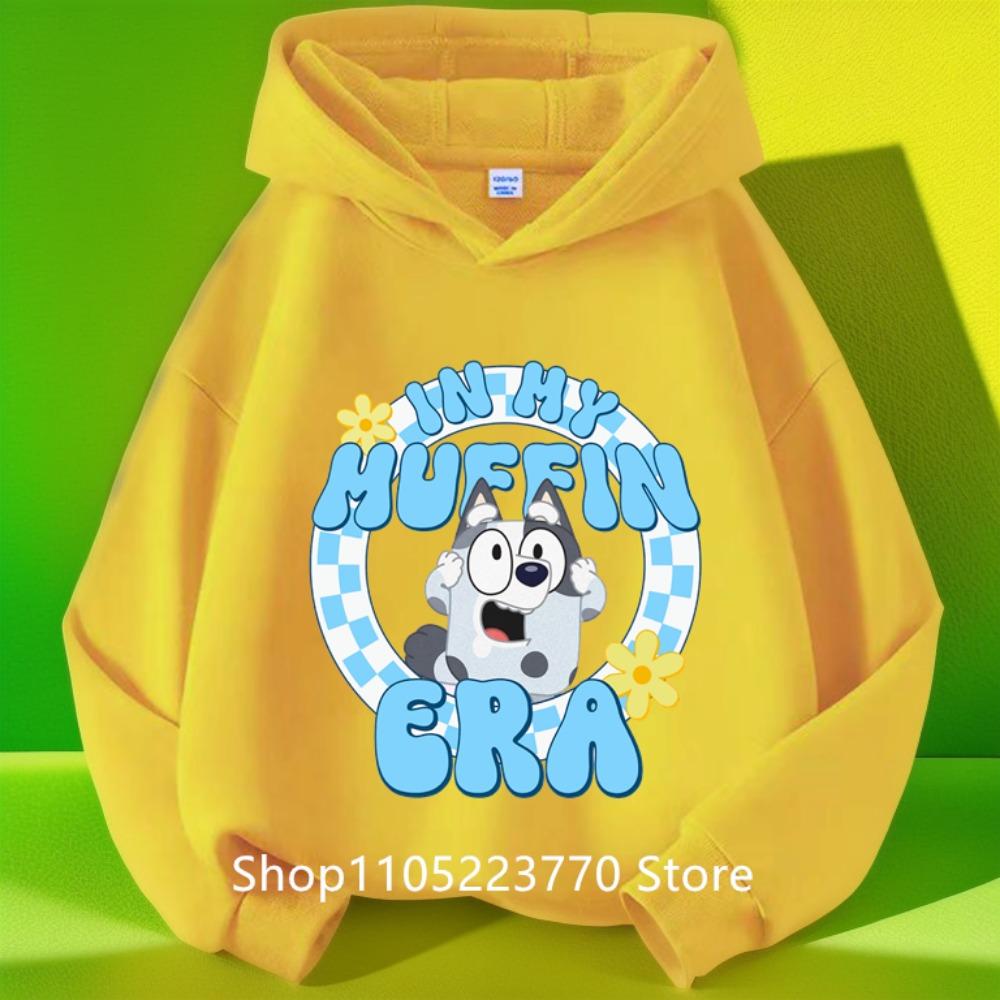 Sudadera con capucha azul de Bluey para niña, Otoño Invierno, Cálida, Suave, Jersey, Cómoda, Prenda superior diaria para niños