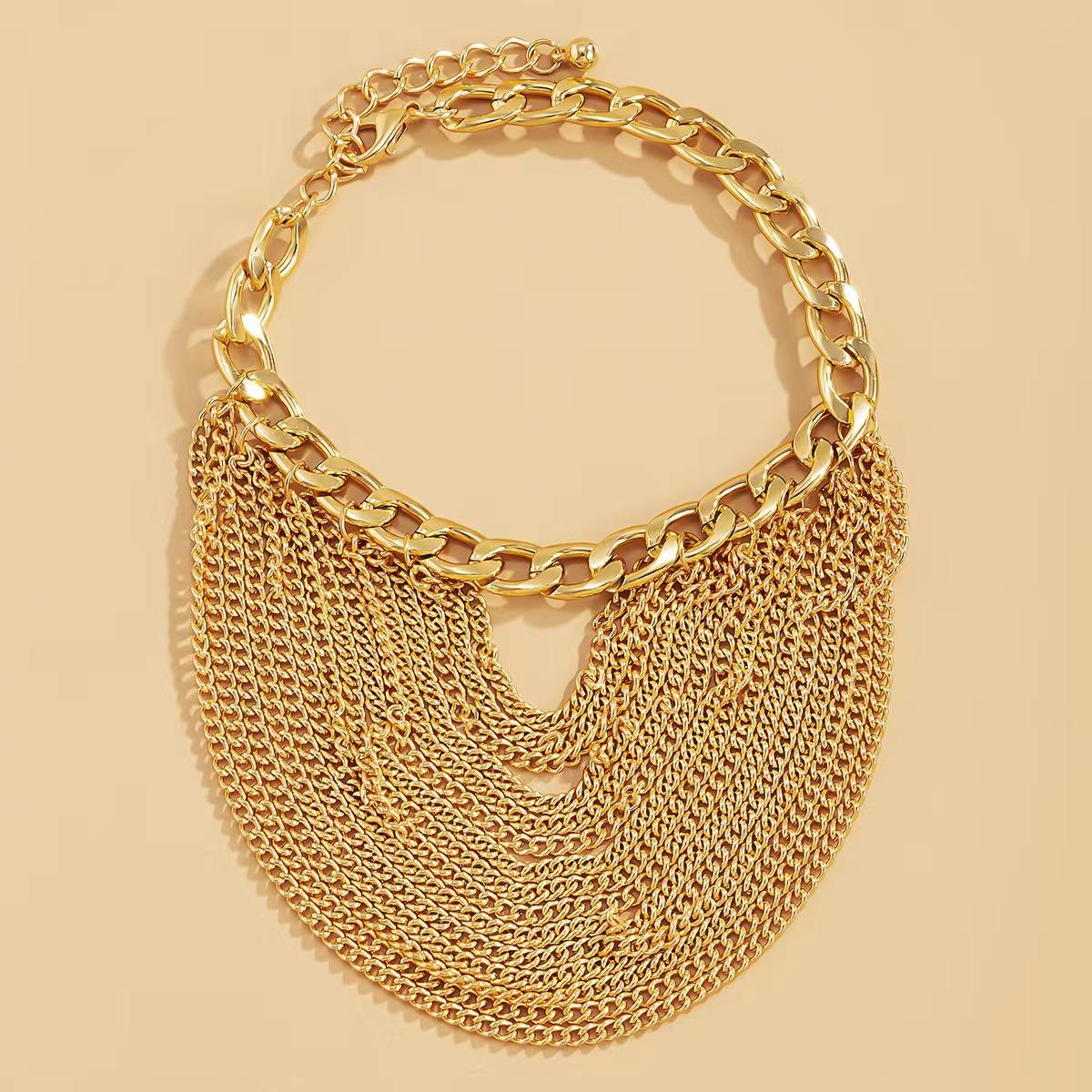 

Браслет на щиколотку с кисточками для женщин, преувеличенная индивидуальность, геометрическая цепочка для обуви золотой