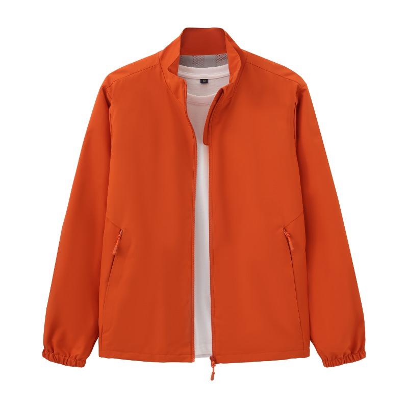 Men Stand Collar Jacket Full Zip Lightweight Casual Outerwear Coat