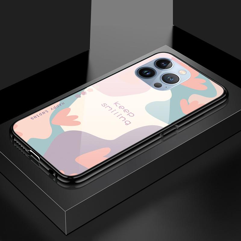 Tempered Glass Phone Case For OPPO Reno13 Reno14 Realme 11 12Pro 14 GTNeo6 C21Y C53 C75 OnePlus Nord2 NordCE3Lite Soft Edge Shockproof Smooth Shell