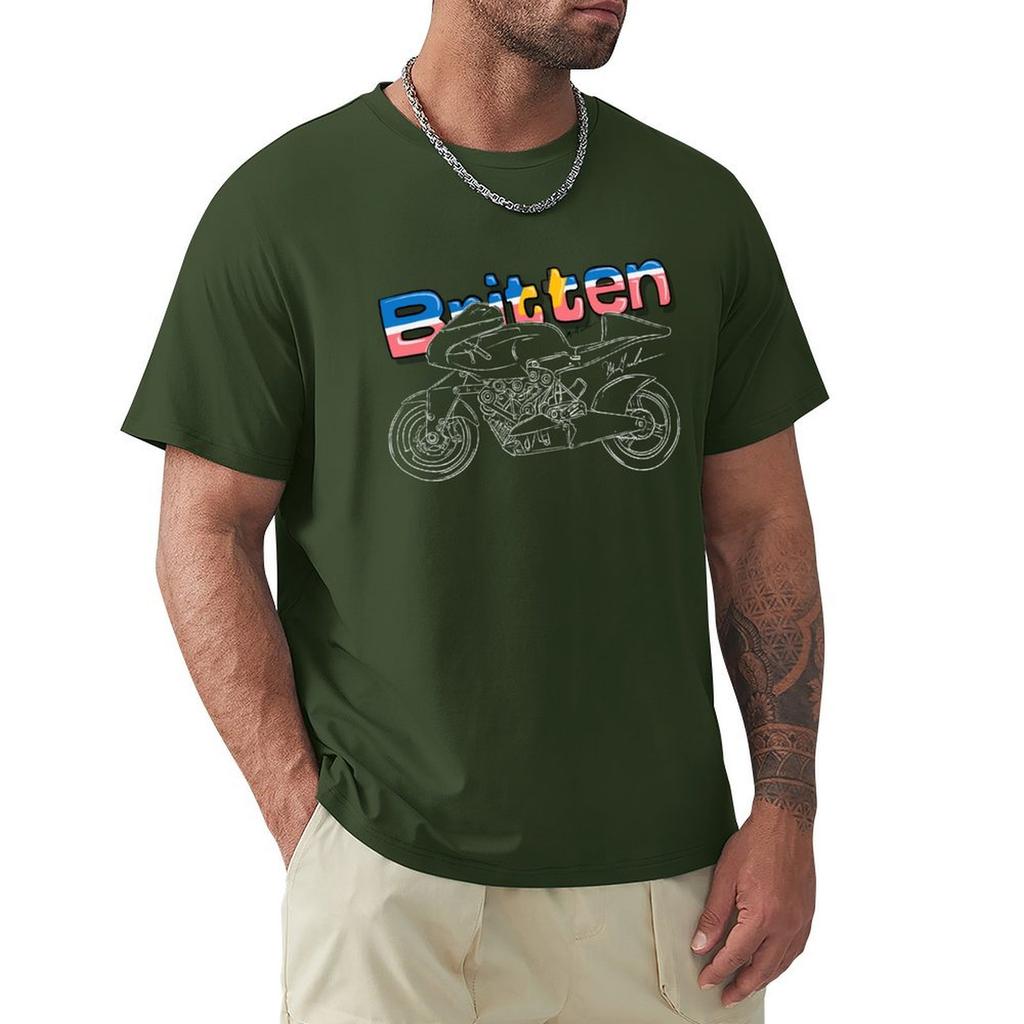 Britten Motorcycle T-Shirt Cute Clothes Essential T Shirt Men T Shirts
