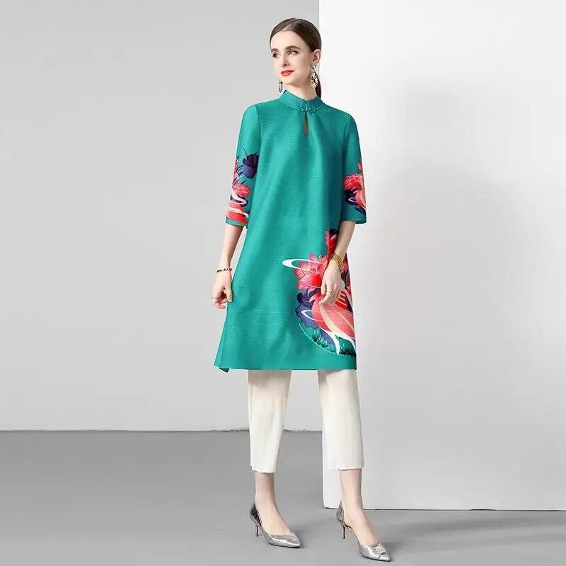 Vrásčitá sukně do áčka, nový styl jarní a letní westernizace, noblesní a mladá žena