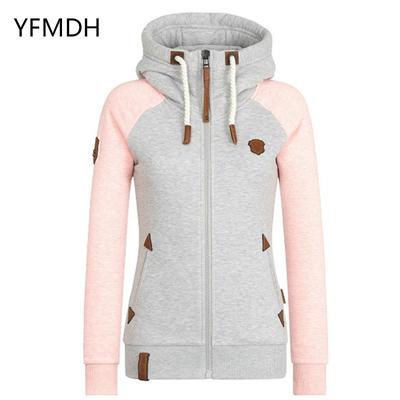 Einfarbige Damen-Windjacke mit Kapuze, winddichtes Damen-Jackenoberteil mit Reißverschluss