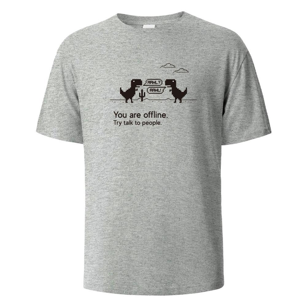 

You Are Offline Print TShirt Summer Tees For Men Women 100 Cotton Oneck Oversize Casual Short sleeved Tops S