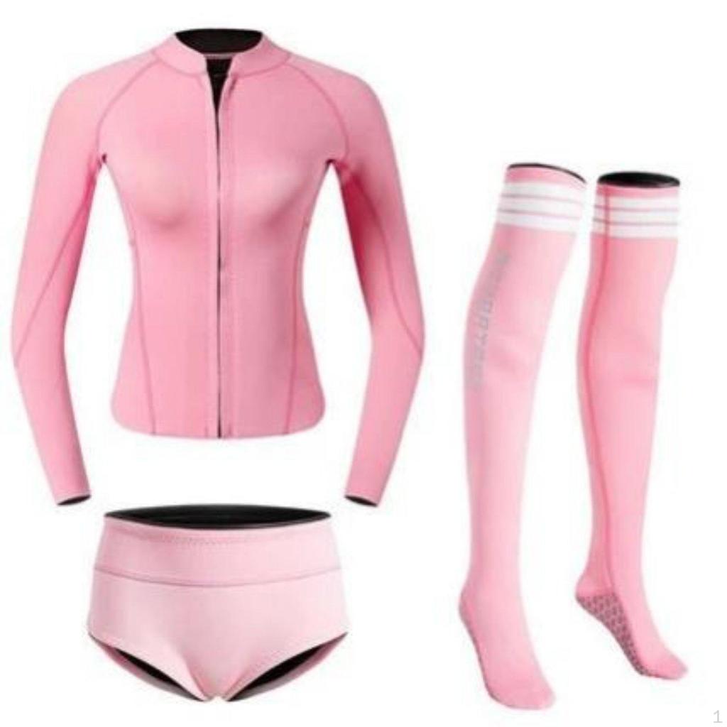 2mm Wetsuit for Women, Long Sleeve TwoPiece Rash Guard, Neoprene, wave ridinging, diveing, Sun
