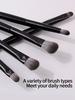 5pcs Black Natural Eye Makeup Brushes Soft Synthetic Professional Eyeliner Eyebrow Eye ShadowSet Blending Make Up Tools