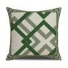 Light Luxury Green Linen Sofa Pillow Dark Green Geometric Pattern Pillow Bedside Cushion Cushion Pillow Cover