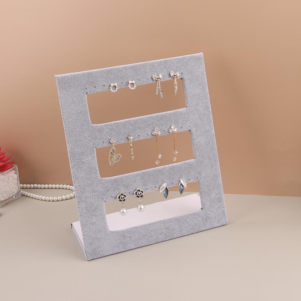 Samt Wildleder Ring Ohrringe Organizer Ohrstecker Schmuck Display Ständer Halter Rack Schaufenster Platte Mode Schmuck Box Fall Schatulle