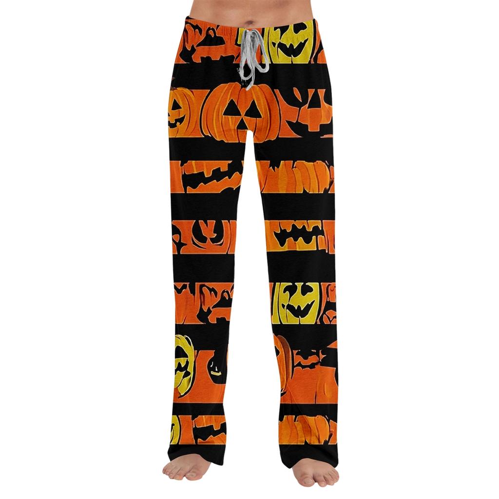 Women's Halloween Print Loose Fit Pajama Pants for Loungewear and Sleep