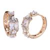 Silver Needle Luxury Green Crystal CZ Earrings 2026 New Gold Small Hoop Earrings for Women Fashion Puncture Jewelry