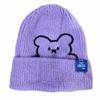 Warm Stripe Winter Embroidered Bear All-match Wool Hat Knitted Hat Korean Style Caps Women Beanies