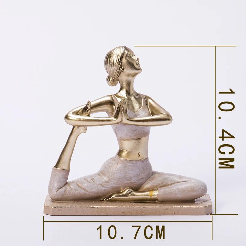 Creative Painted Yoga Girl Figures Statue Crafts Desk Decoration Yoga Sports Character Sculpture Ornaments Room Aesthetics Decor