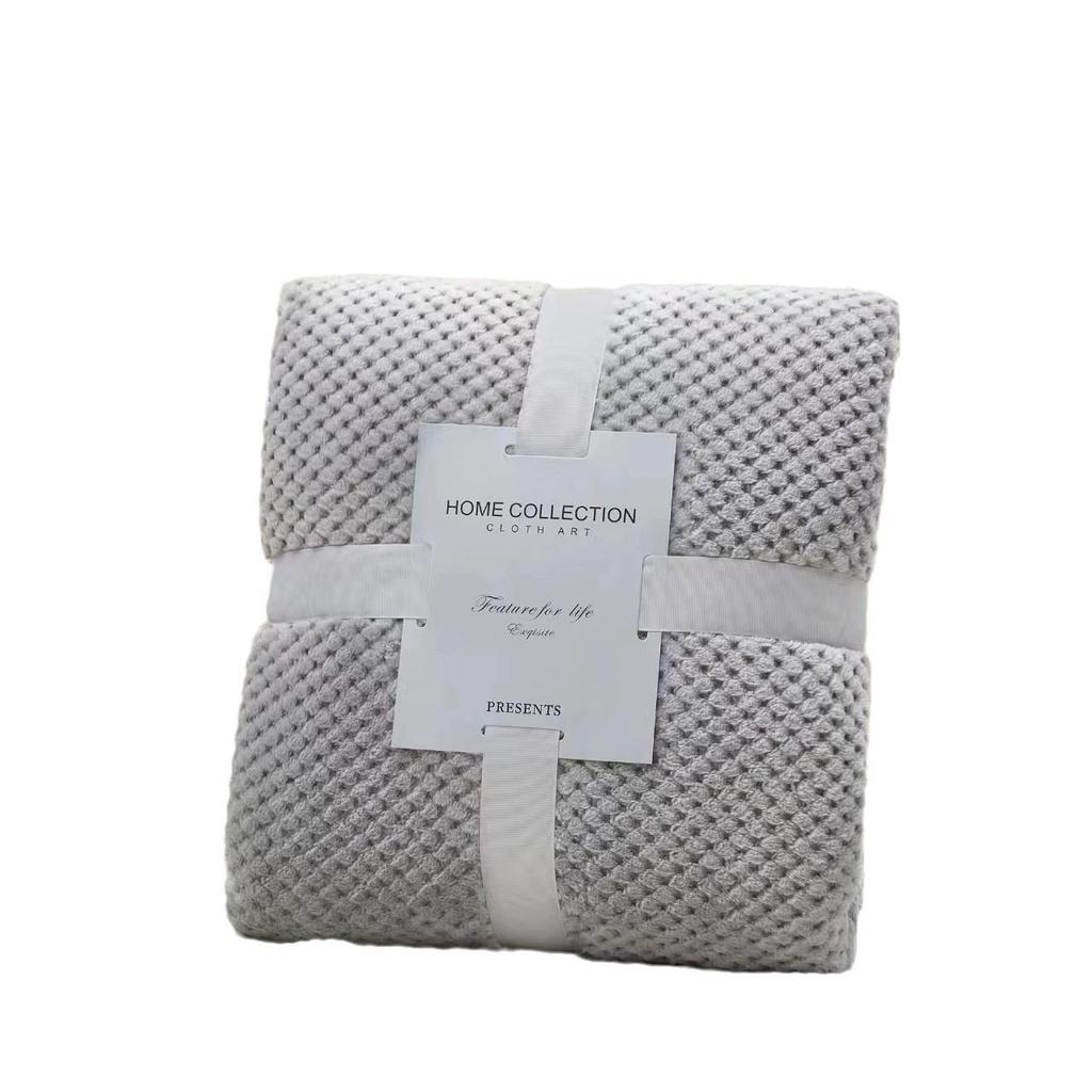 Pineapple Plaid Winter Flannel Blanket - Thick Coral Fleece Throw for Office, Air Conditioning, and Plush Nap Comfort