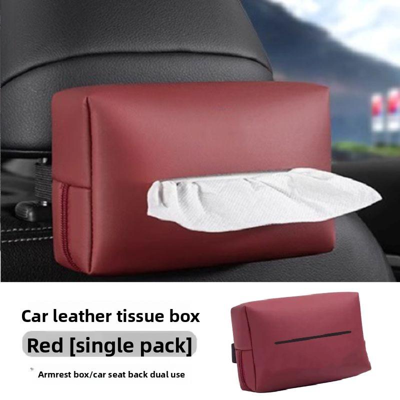 Car Tissue Holder Cover,For Sedan SUV MPV Console,Armrest Box,Seat/Back Visor Fix Strap Portable Tissue Storage Case Accessories