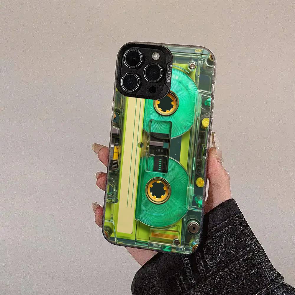Vintage Cassette Tape Retro Style Colorful Silver Cover Phone Case For IPhone 17 16 Pro Max 15 Pro 14 Plus 11 12 13 X XS Max XR