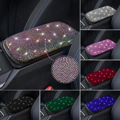 Tappetino per Bracciolo Auto Cristallo Pad per Console Centrale Auto Protezione Antiscivolo Cuscino per Bracciolo Accessori Bling Universali per Auto per Donne