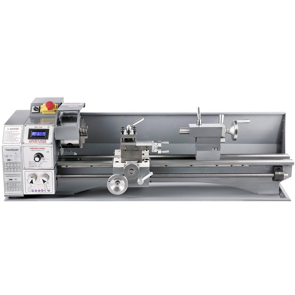 Mini Metal Lathe 750W Variable Speed Metal Lathe 50 to 3000Rpm Milling Precision Lathe 220 x 600mm for Metal Metal Lathe for Counter Face Turning